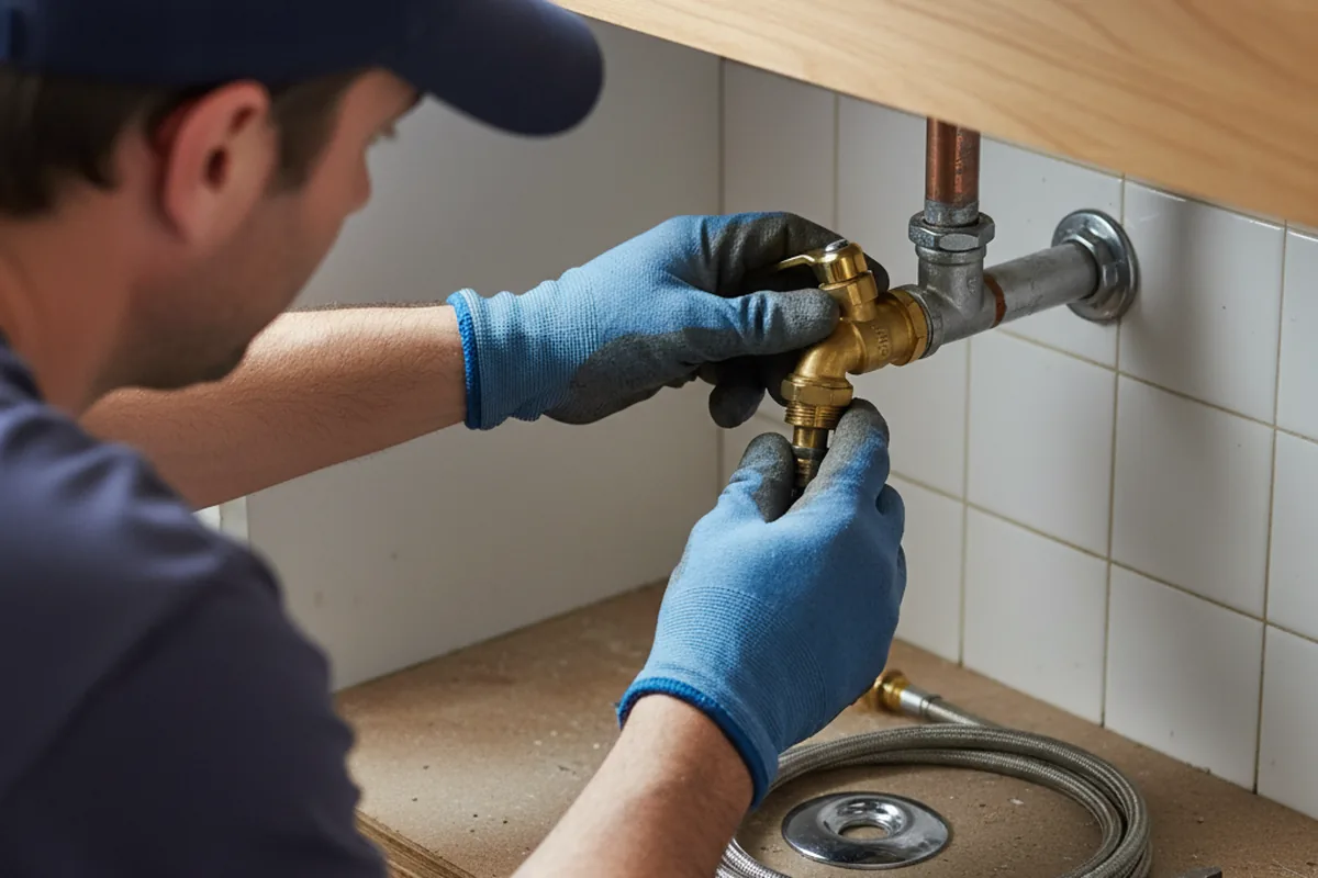 Shutoff valve and fitting work during Emergency Plumbing in Holcomb